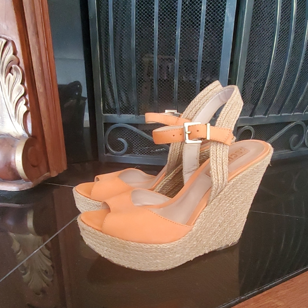 SCHUTZ orange suede espadrilles 39